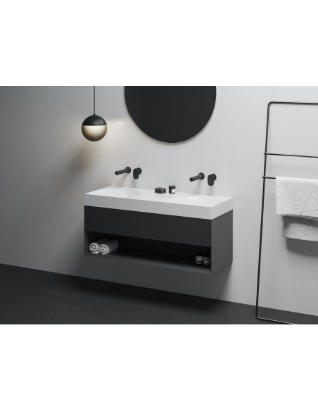 Dubultā izlietne Lite 1200, balta, bez pārplūdes un caurumiem, XJX01312001