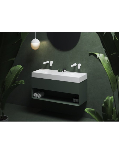 Dubultā izlietne Lite 1200, balta, bez pārplūdes un caurumiem, XJX01312001