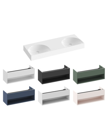 Dubultā izlietne Lite 1200, balta, bez...