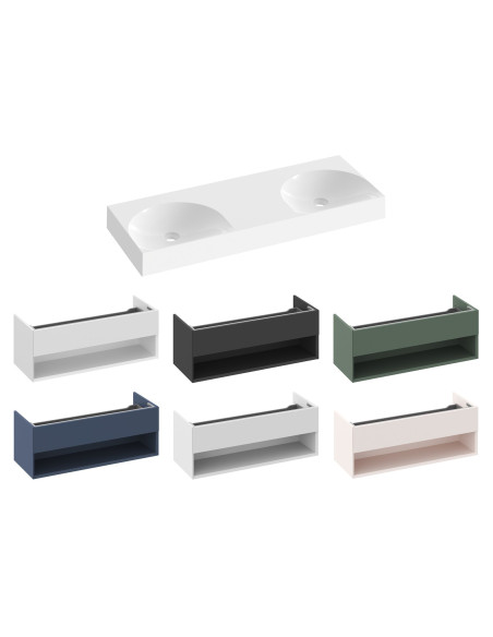 Dubultā izlietne Lite 1200, balta, bez pārplūdes un caurumiem, XJX01312001