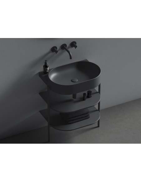 Izlietne Yard 600, keramika, bez cauruma, melna matēta, XJX0D060000