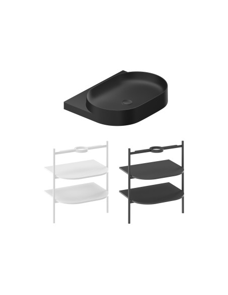 Izlietne Yard 600, keramika, bez cauruma, melna matēta, XJX0D060000