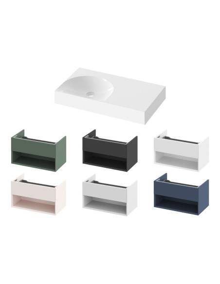 Izlietne Lite 800/450 R, balta bez pārplūdes un cauruma, XJXP1380000