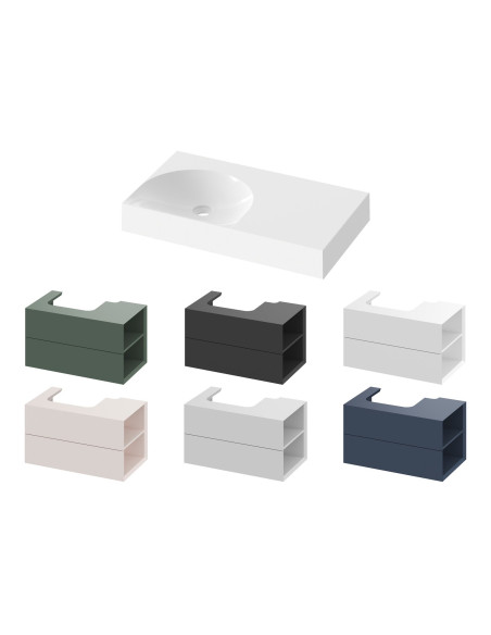 Izlietne Lite 800/450 R, balta bez pārplūdes un cauruma, XJXP1380000