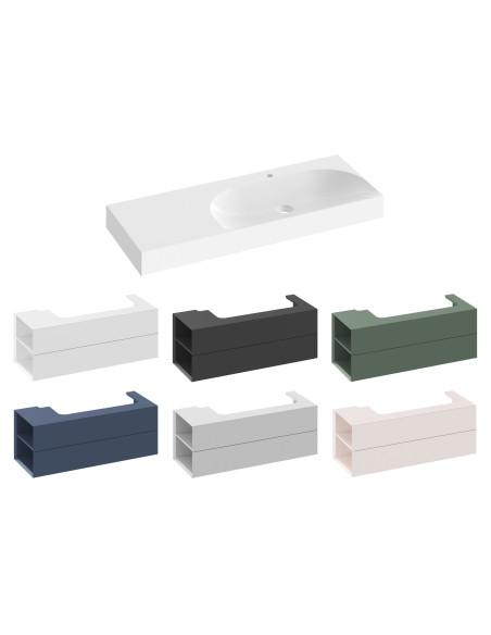 Izlietne Lite 1200/800 L, balta, bez pārplūdes ar caurumu, XJXL1212000