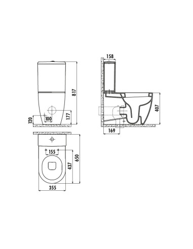 copy of back to wall wc Free universal trap, dual flush (MA410+FE360+IT5130) - 3