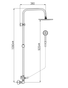 Смеситель для душа с верхним и ручным душем ТЕРМОСТАТИЧЕСКИЙ ЧЕРНЫЙ МАТОВЫЙ - Barva Černá matná,Rozměr 150 mm 2