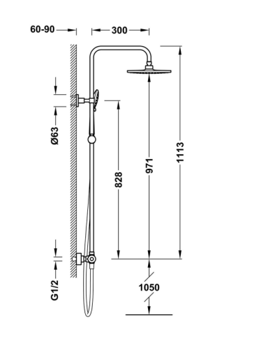 TRES Aspen dušas komplekts ar termostatu, melns matēts - 2