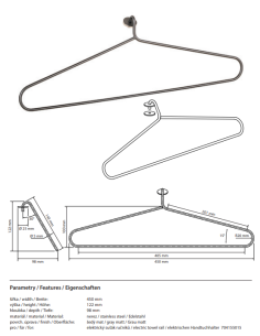 Hanger for electric towel rail 704155015, stainless steel, matt, graphite - 2 2
