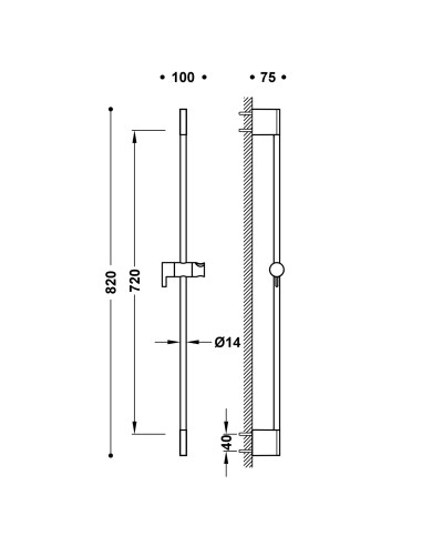 TRES Bīdāms dušas stienis - 03463701AC - 1