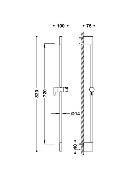 TRES Bīdāms dušas stienis - 03463701AC - 1