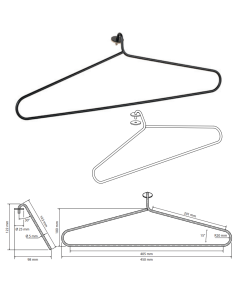 Hanger for electric towel rail 704151010, stainless steel, black - 1 2