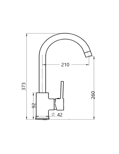 Kitchen sink faucet, black MG-2655-M, BĒRZUPE - 2