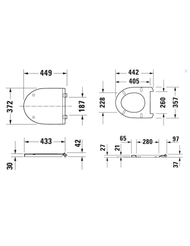Сиденье для унитаза Duravit DuraStyle, с доводчиком, белое - 2