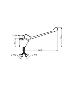 Invalīdu rokturis fiksēts 85cm kreisais, krāsots - 4 2