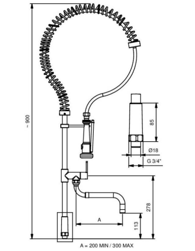 Invalīdu rokturis fiksēts 85cm kreisais, krāsots - 2