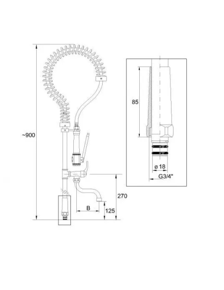 Profesionāls virtuves priekšskalošanas maisītāja komplekts Idral KPR25/90, hromēts misiņš - 6