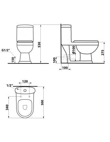 PETIT children´s combi toilet, S-trap/P-trap, white - 8