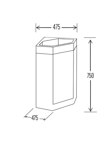 Aqualine Stūra izlietnes bloks Basic 930NVK46T, 47,5x47,5cm - 3