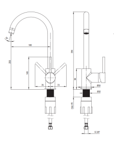 Pabeigts Nemezja virtuves jaucējkrāns BEN_T62M 2