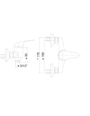Shower faucet without set MG-6240, JUPITS - 2