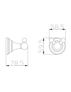 Крючок двойной ХРОМ Аксессуар для ванной МОРАВА РЕТРО  - Barva Chrom 2