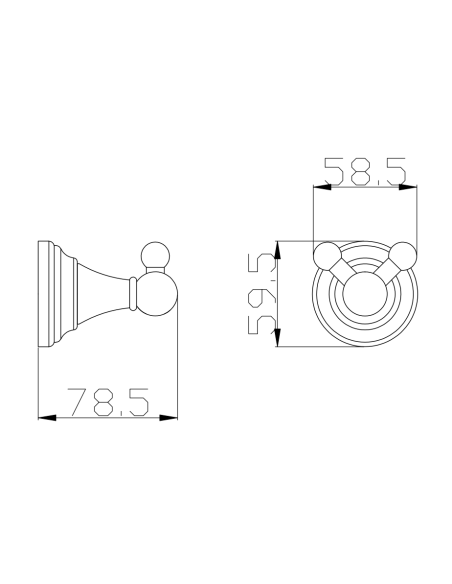 MORAVA Dvigubas chalato ir rankšluosčio kabliukas – chromuotos spalvos, MKA0102 - 2