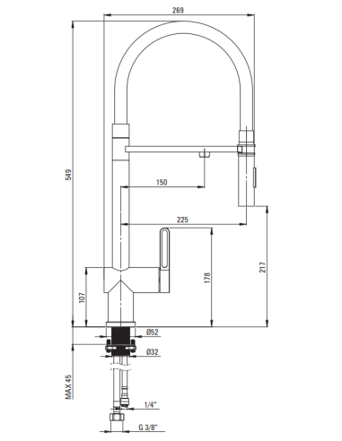 copy of Deante Magnetic Kitchen tap, with water filter connection, with elastic spout BRM_C75M - 3