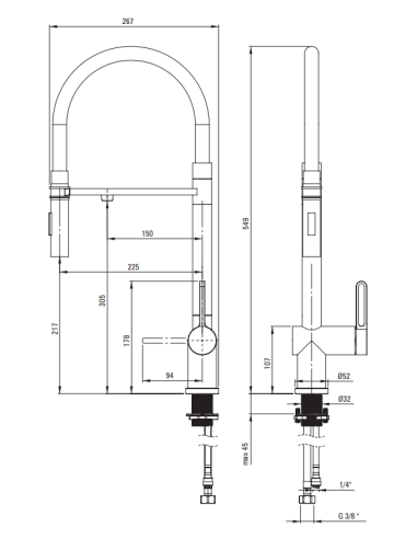 copy of Deante magnetiline köögikraan, veefiltriühendusega, elastse tilaga BRM_C75M - 4