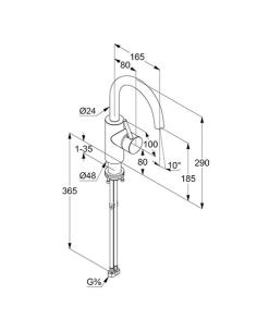 Kitchen sink faucet 380280576, BOZZ - 1 2