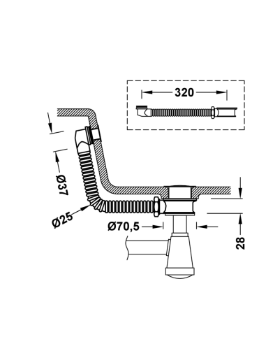 Adapter for glass or stainless steel washbasin without overflow-13463450 - 1