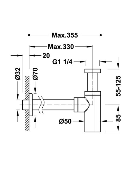 Telescopic drain trap for washbasin-13463410 - 1