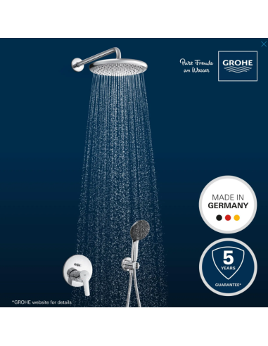Grohe QuickFix Start - dušas komplekts iebūvējams, diametrs 25 cm, 2 smidzināšanas režīmi, hroms 25292000 - 2