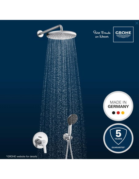 „Grohe QuickFix Start“ – potinkinis dušo komplektas, 25 cm skersmuo, 2 purškimo režimai, chromuotas 25292000 - 2