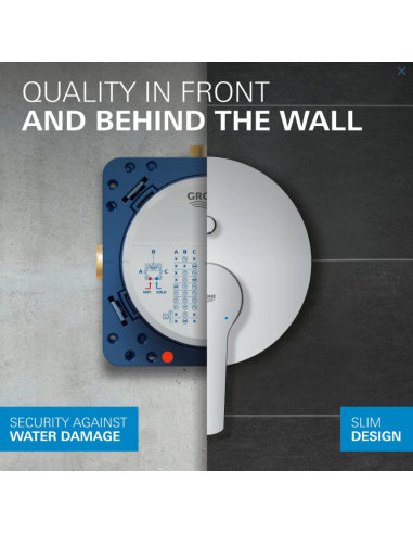 „Grohe QuickFix Start“ – potinkinis dušo komplektas, 25 cm skersmuo, 2 purškimo režimai, chromuotas 25292000 - 6
