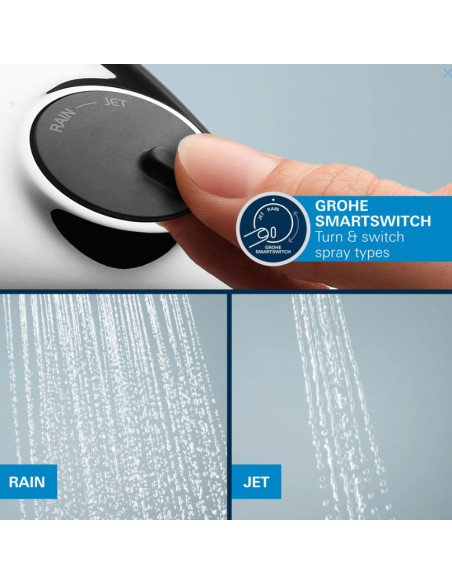 „Grohe QuickFix Start“ – potinkinis dušo komplektas, 25 cm skersmuo, 2 purškimo režimai, chromuotas 25292000 - 7