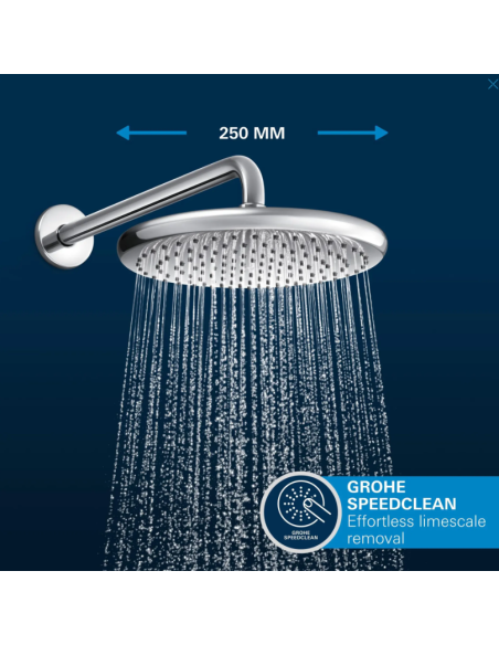 „Grohe QuickFix Start“ – potinkinis dušo komplektas, 25 cm skersmuo, 2 purškimo režimai, chromuotas 25292000 - 8