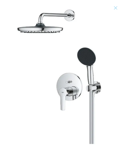 „Grohe QuickFix Start“ – potinkinis dušo komplektas, 25 cm skersmuo, 2 purškimo režimai, chromuotas 25292000 - 12