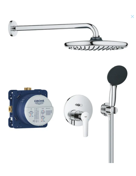 „Grohe QuickFix Start“ – potinkinis dušo komplektas, 25 cm skersmuo, 2 purškimo režimai, chromuotas 25292000 - 14