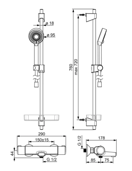 Oras dušas komplekts Nova 7447X - 3