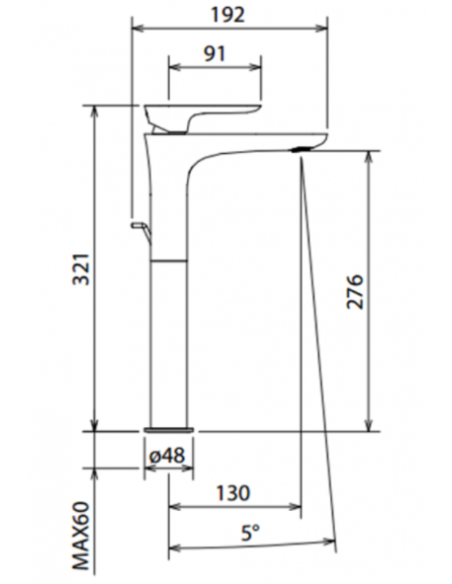 La Torre Langhi keramiskās izlietnes jaucējkrāns, augstais, 44501 - 1