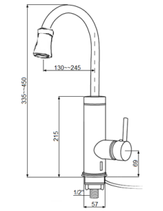 Kitchen faucet with flow heater MG6001-5, 3KW - 2 2