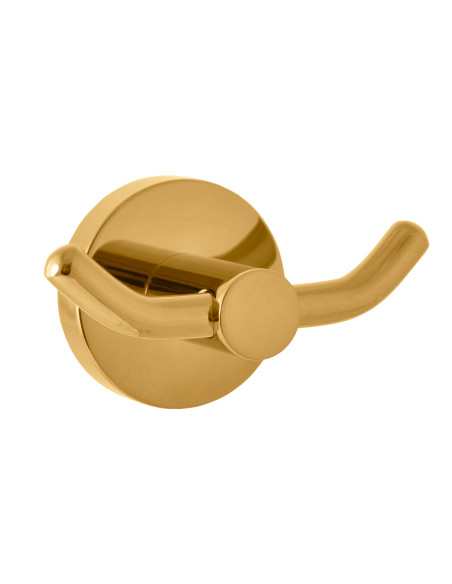 COLORADO Double robe&towel hook - gold brushed - gold brushed, COA0102ZK