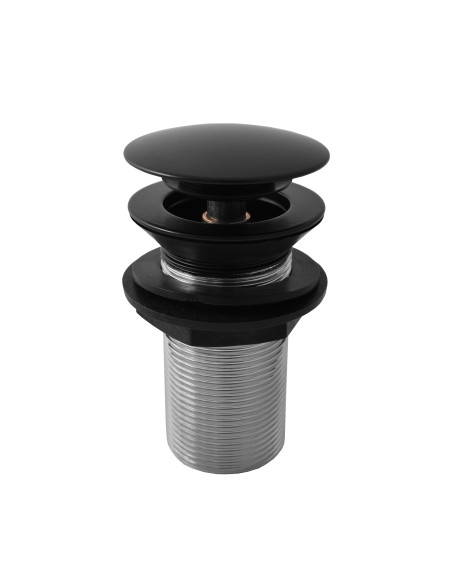 Valamu äravool 5/4" - suur mittesulgev kork - valamule ilma ülevooluta - must matt, MD0799CMAT