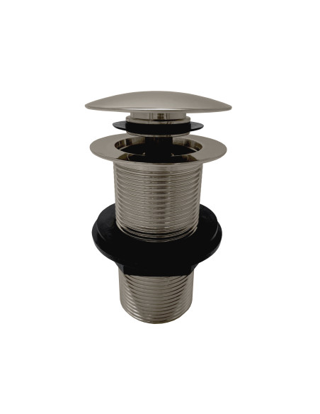 Valamu äravool 5/4" - suur mittesulgev kork - valamule ilma ülevooluta - metallhall poleeritud, MD0799MGL
