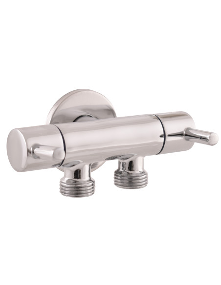 угловой клапан двойной с керамической головкой 1/2" x 2 x 1/2", RV0222