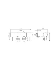 Topeltnurkventiil keraamilise otsmikuga 1/2“x2 x1/2“, RV0222 2
