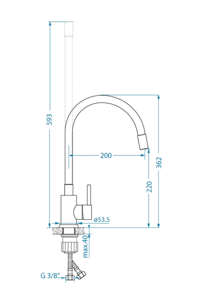 copy of BOOGIE 20 colors. 91 black (45x50) Granital sink with manual siphon - 4