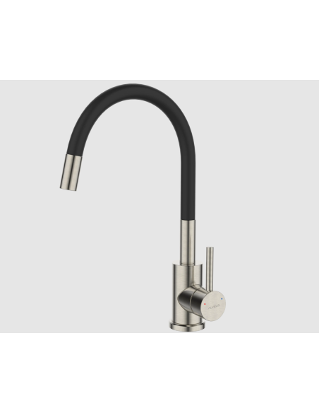 ALVEUS black granite sink 78x48cm+faucet+soap dispenser+board - 5