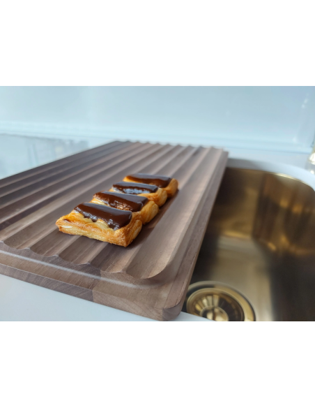 ALVEUS chocolate basin 45x75cm + inox mixer tap with pull-out + chopping board - 12